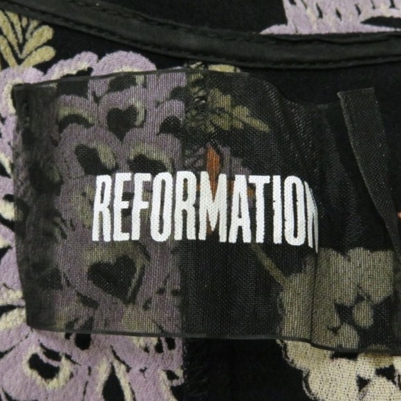 Reformation Wrap Dress Penny Black Floral - Picture 6 of 6